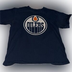 NHL Oilers Navy Blue Short Sleeve Tee